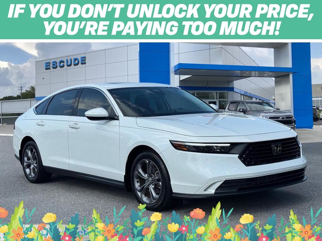 Platinum White Pearl 2024 Honda Accord Sedan Front-Wheel Drive Continuously Variable Transmission