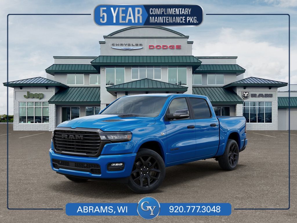 Hydro Blue Pearlcoat 2026 RAM 1500 Pickup Truck Four-Wheel Drive 8-Speed Automatic