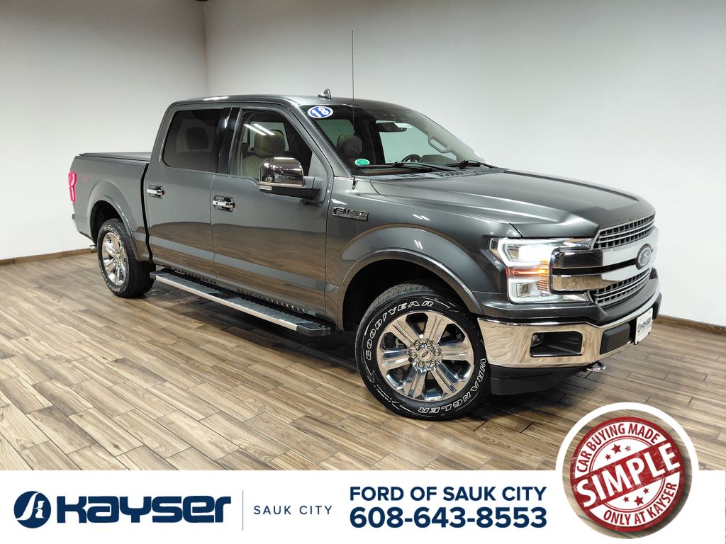 Gray (Magnetic) 2018 Ford F-150 Lariat SuperCrew 4WD Pickup Truck Four-Wheel Drive Automatic