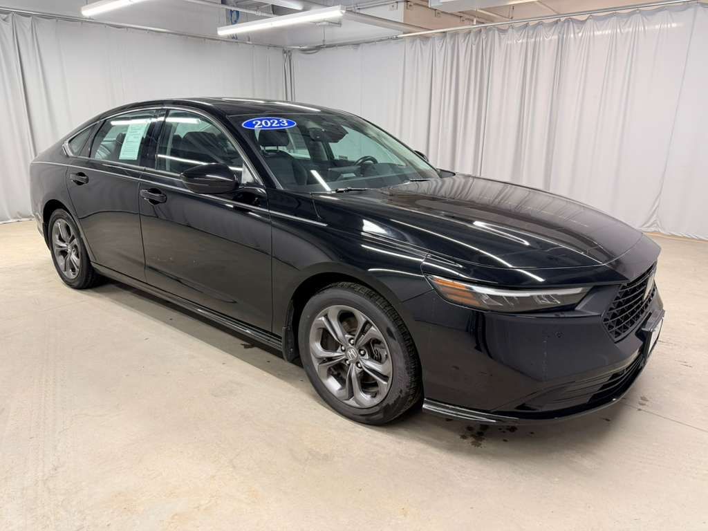 Crystal Black Pearl 2023 Honda Accord Hybrid EX-L FWD Sedan Front-Wheel Drive Continuously Variable Transmission