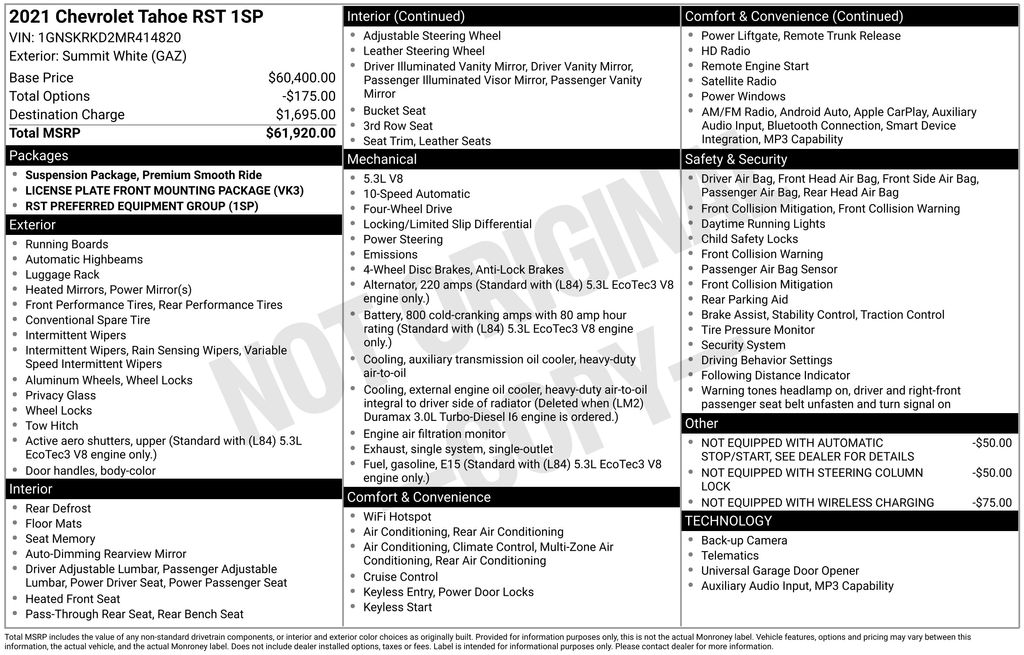 Used 2021 Chevrolet Tahoe SUV