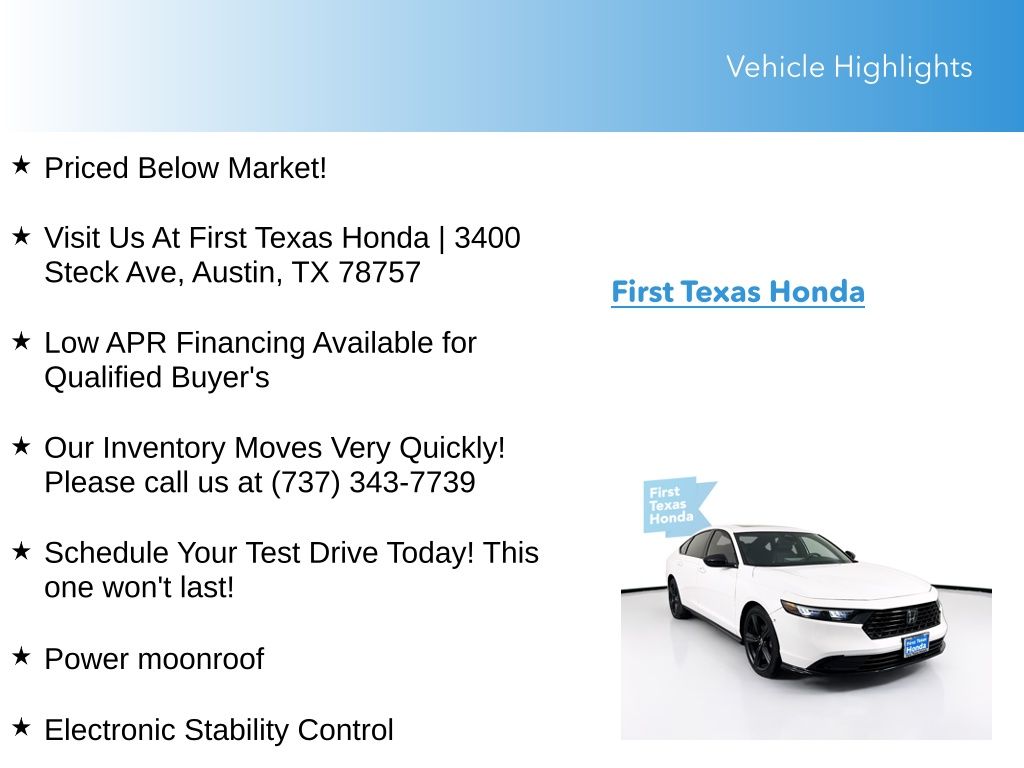 Used Car 2023 Honda Accord Hybrid  Sport-l For Sale Under $30,000 In Austin, Texas