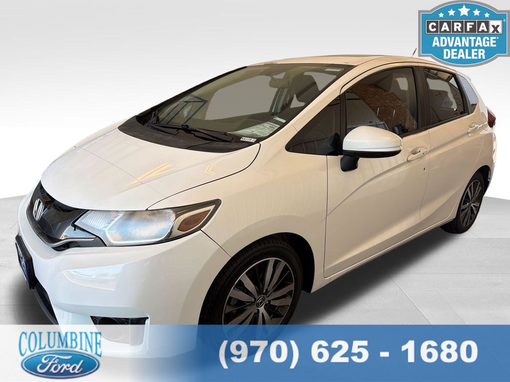 White 2015 Honda Fit Hatchback Front-Wheel Drive Continuously Variable Transmission
