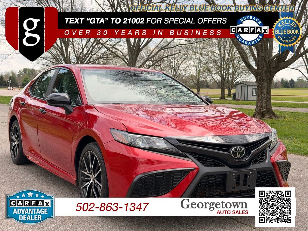 Red 2021 Toyota Camry SE AWD Sedan All-Wheel Drive 8-Speed Automatic