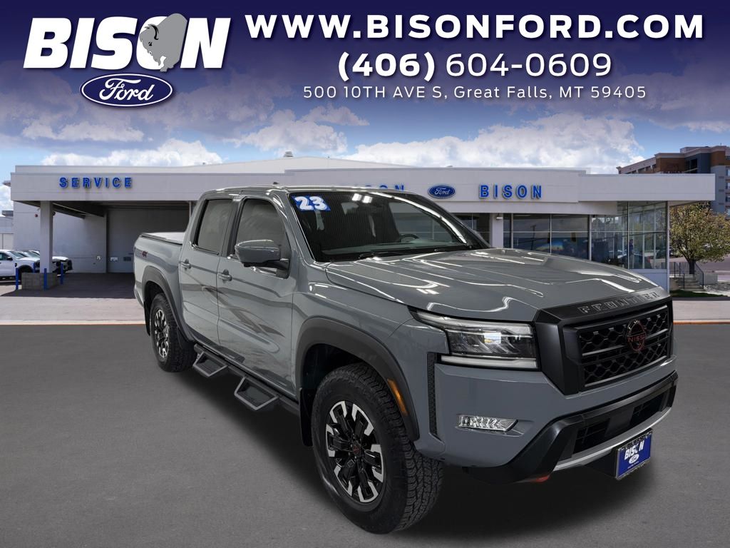 Boulder Gray Pearl 2023 Nissan Frontier Pickup Truck Four-Wheel Drive 9-Speed Automatic