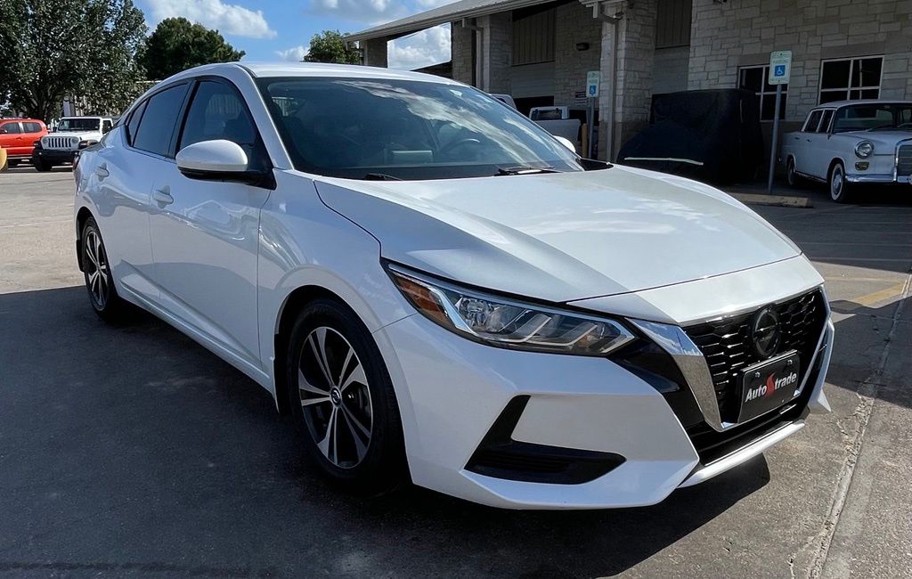 2020 Nissan Sentra SV White at Texan Dodge Chrysler Jeep Ram