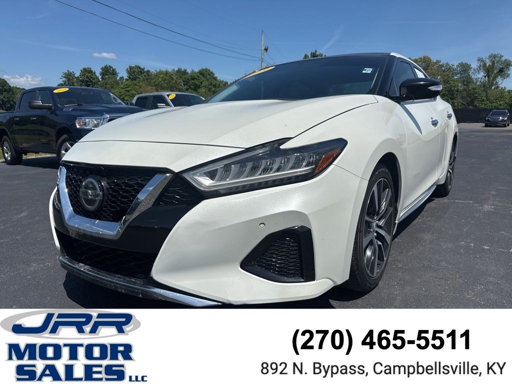 White 2019 Nissan Maxima Sedan Front-Wheel Drive Continuously Variable Transmission