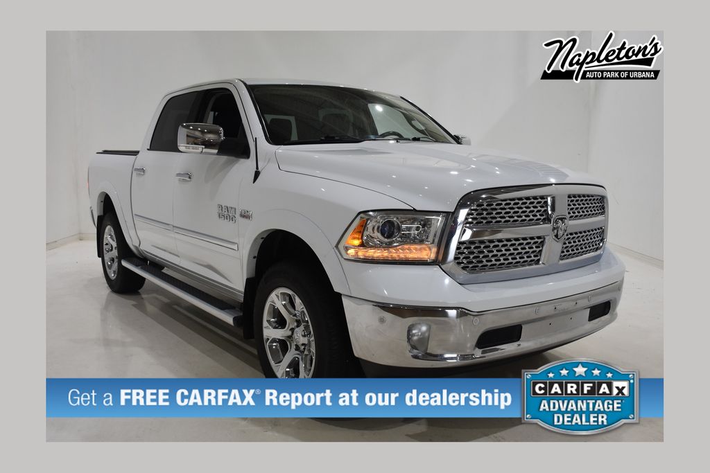 Bright White Clearcoat 2018 RAM 1500 Laramie Crew Cab 4WD Pickup Truck Four-Wheel Drive 8-Speed Automatic