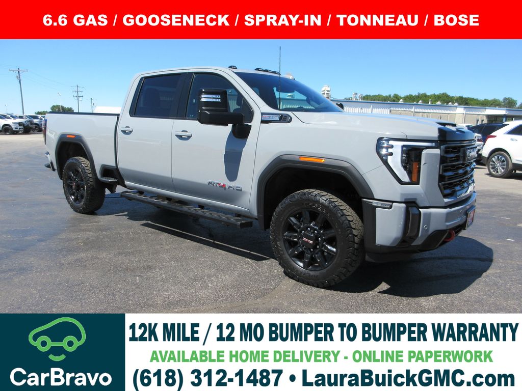 Thunderstorm Gray 2024 GMC Sierra 2500HD AT4 Crew Cab 4WD Pickup Truck Four-Wheel Drive Automatic