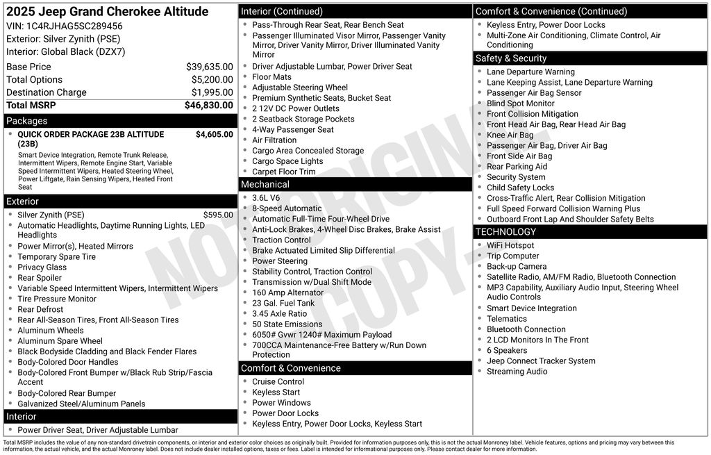 2025 Jeep Grand Cherokee Altitude Silver at South Hills CDJR