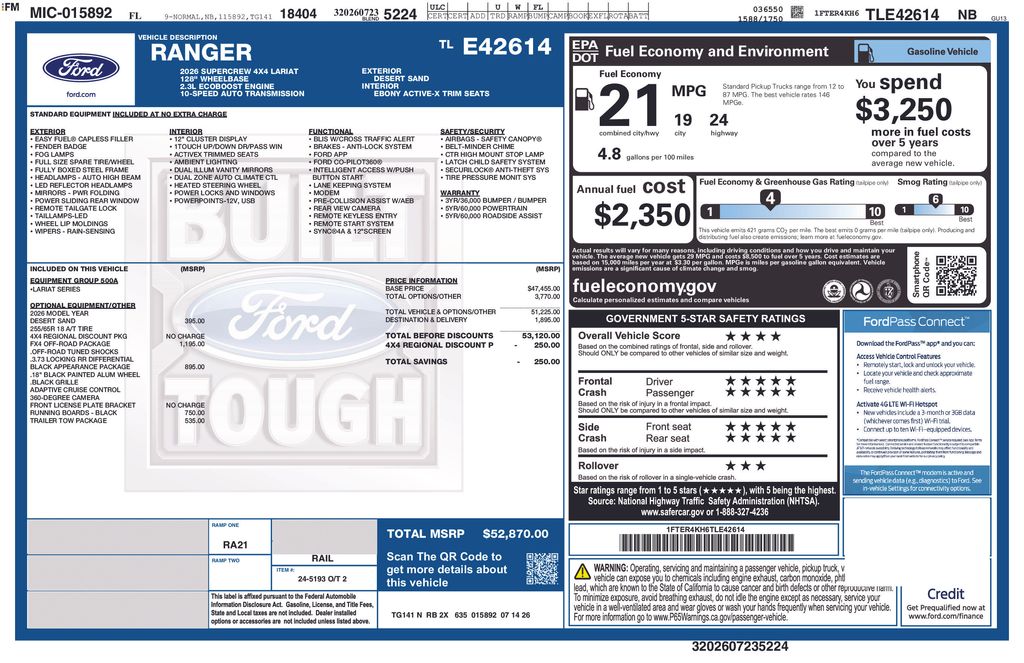 New 2026 Beige Ford Lariat image 8