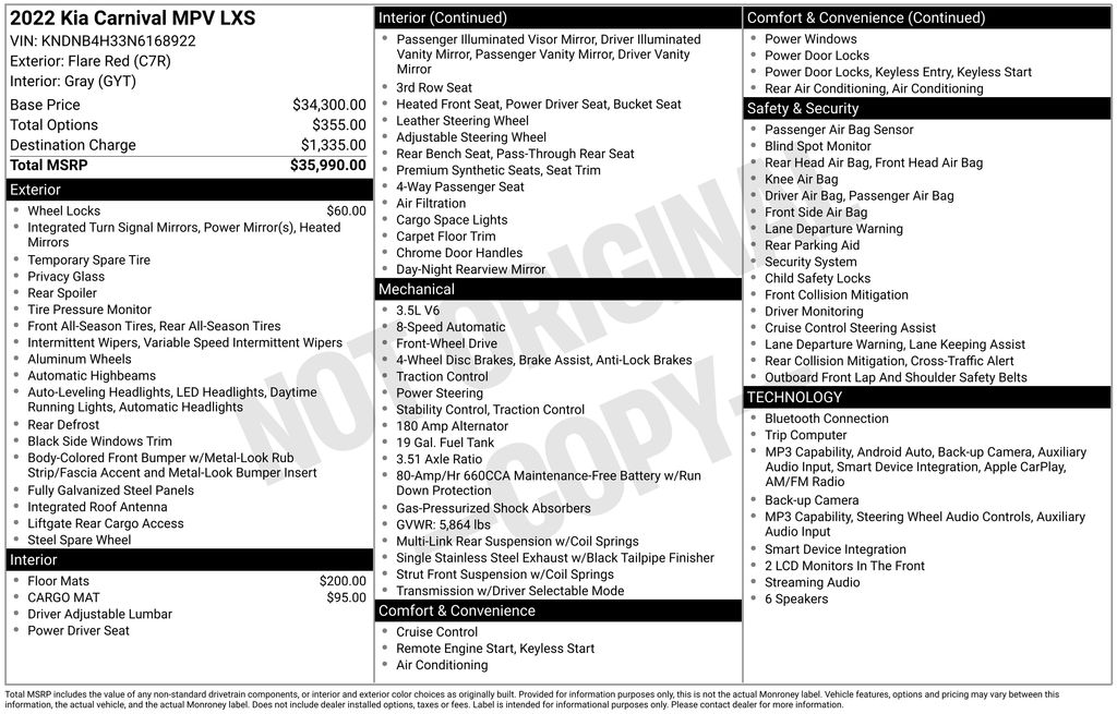 Used 2022 Kia Carnival Van