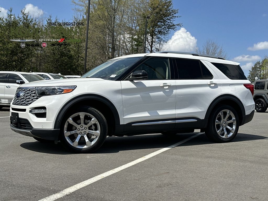 White 2020 Ford Explorer Platinum AWD SUV / Crossover All-Wheel Drive Automatic