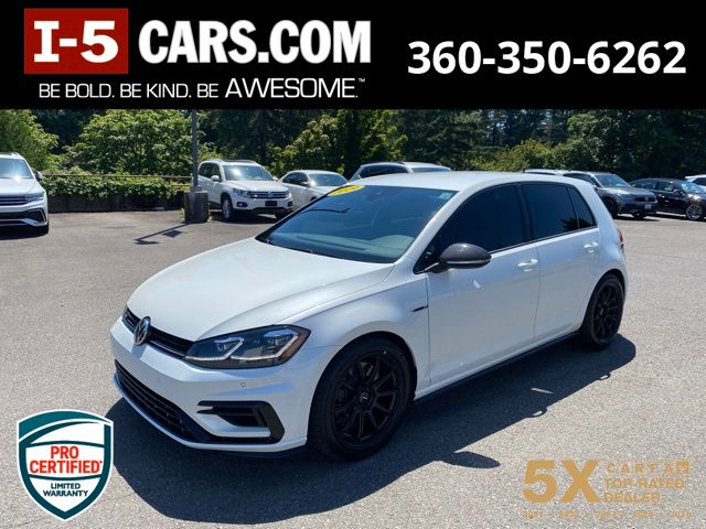 Oryx White Pearl 2019 Volkswagen Golf R Hatchback All-Wheel Drive 7-Speed Dual Clutch