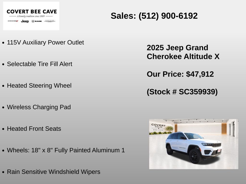 New Car 2025 Jeep Grand Cherokee  For Sale Under $50,000 In Austin, Texas