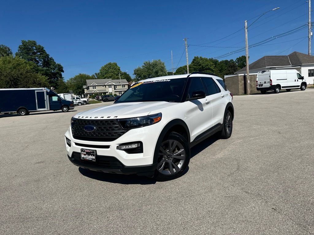 Star White Metallic Tri-Coat 2023 Ford Explorer SUV / Crossover All-Wheel Drive Automatic