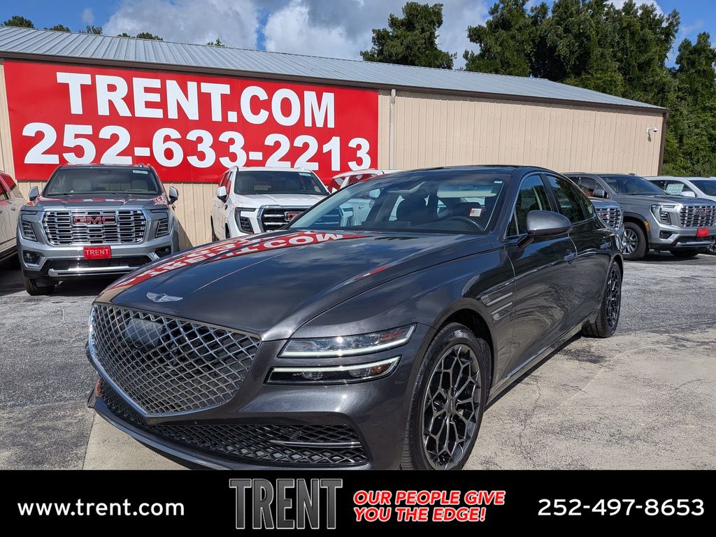Himalayan Gray 2021 Genesis G80 Sedan Rear-Wheel Drive 8-Speed Automatic