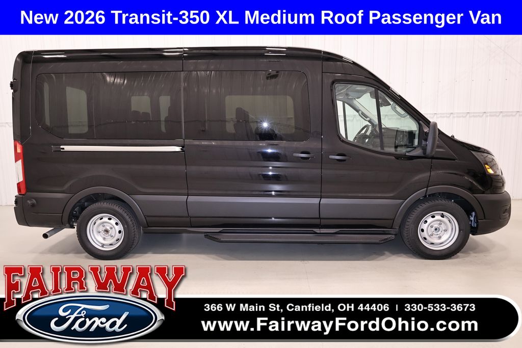 Agate Black Metallic 2026 Ford Transit Passenger Van Rear-Wheel Drive 