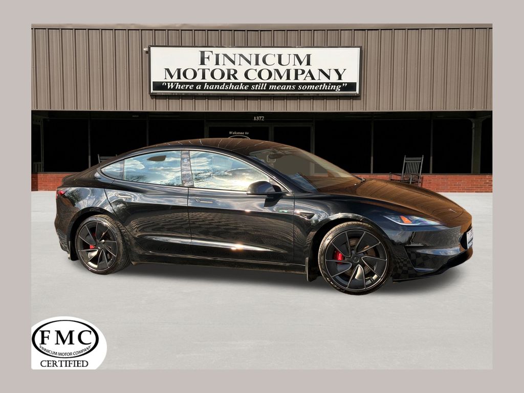 Solid Black 2024 Tesla Model 3 Performance AWD Sedan All-Wheel Drive 1-Speed Automatic