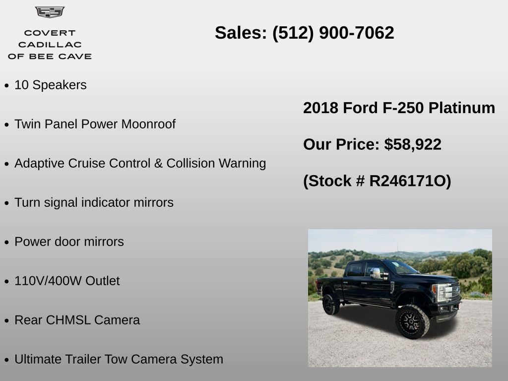 Used Car 2018 Ford F-250sd  Platinum For Sale Under $60,000 In Austin, Texas