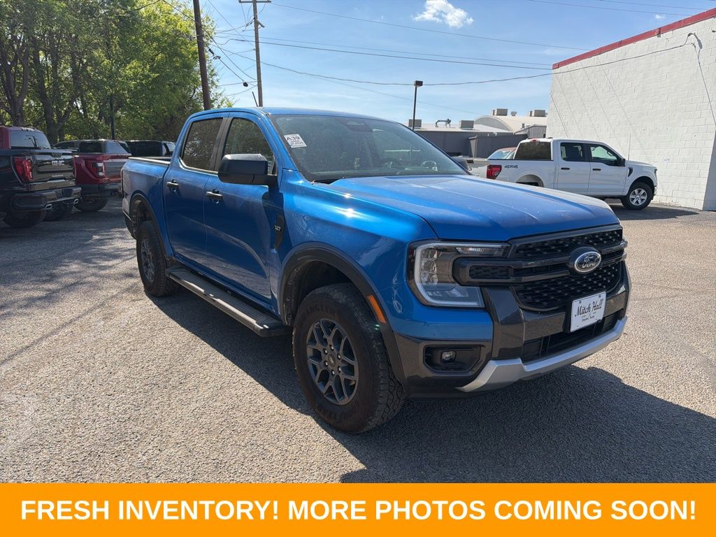 Blue Metallic 2025 Ford Ranger XLT SuperCrew 4WD Pickup Truck Four-Wheel Drive Automatic
