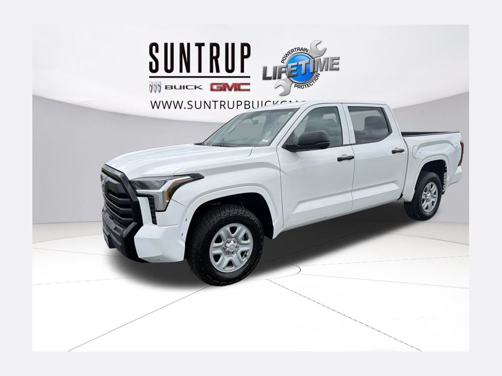 White 2024 Toyota Tundra SR CrewMax Cab 4WD Pickup Truck Four-Wheel Drive Automatic