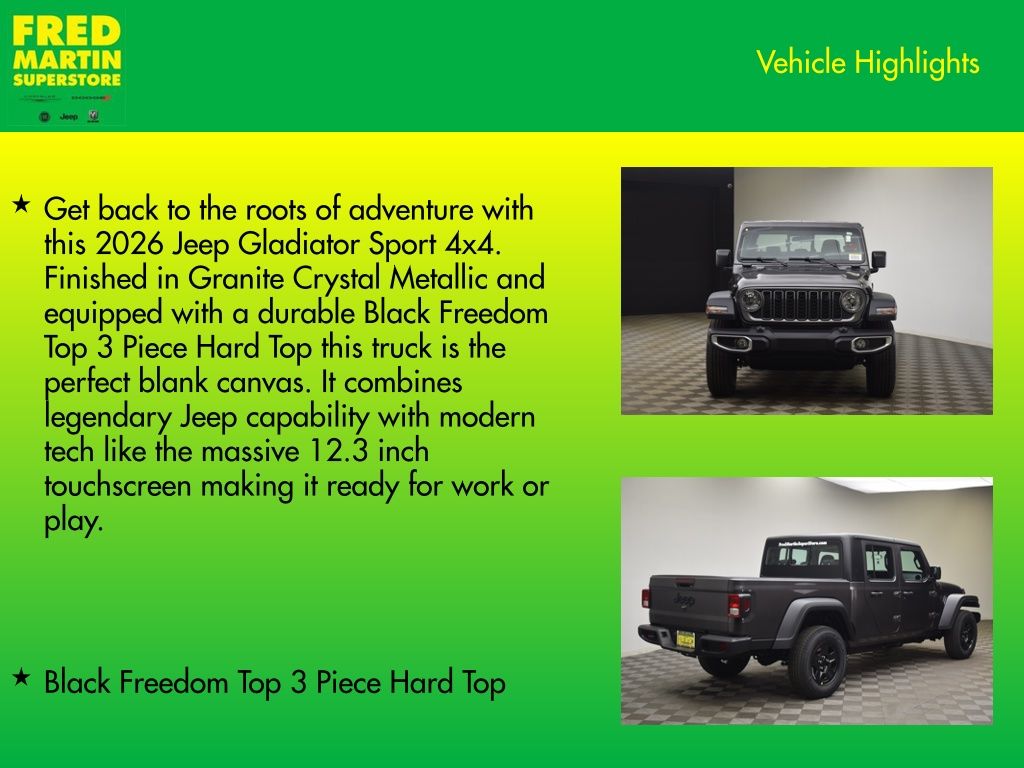 new 2026 Jeep Gladiator car, priced at $40,261