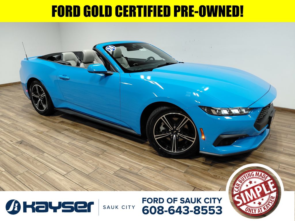 Grabber Blue Metallic 2024 Ford Mustang EcoBoost Premium Convertible RWD Convertible Rear-Wheel Drive Automatic