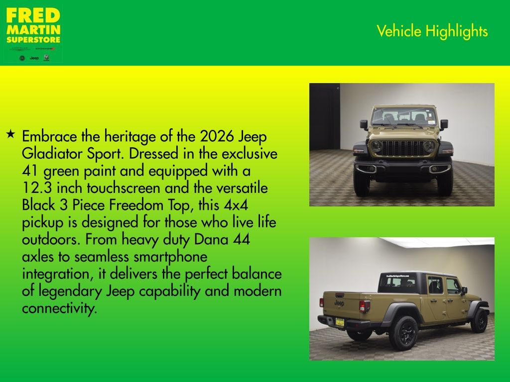 new 2026 Jeep Gladiator car, priced at $41,746
