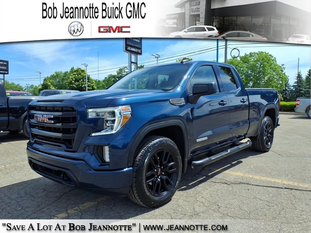 Pacific Blue Metallic 2021 GMC Sierra 1500 Elevation Double Cab 4WD Pickup Truck Four-Wheel Drive 8-Speed Automatic