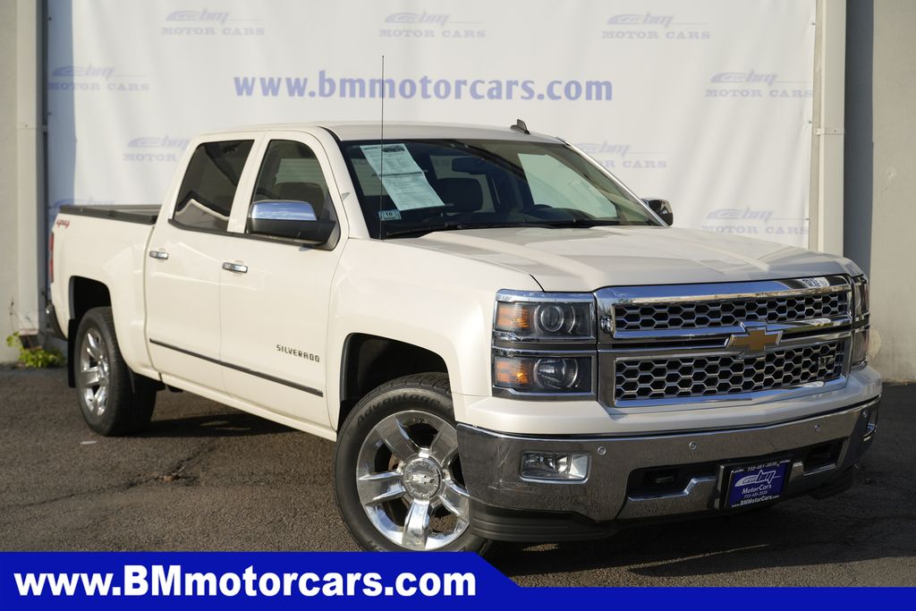 White Diamond Clearcoat 2014 Chevrolet Silverado 1500 LTZ Crew Cab 4WD Pickup Truck Four-Wheel Drive 6-Speed Automatic Overdrive