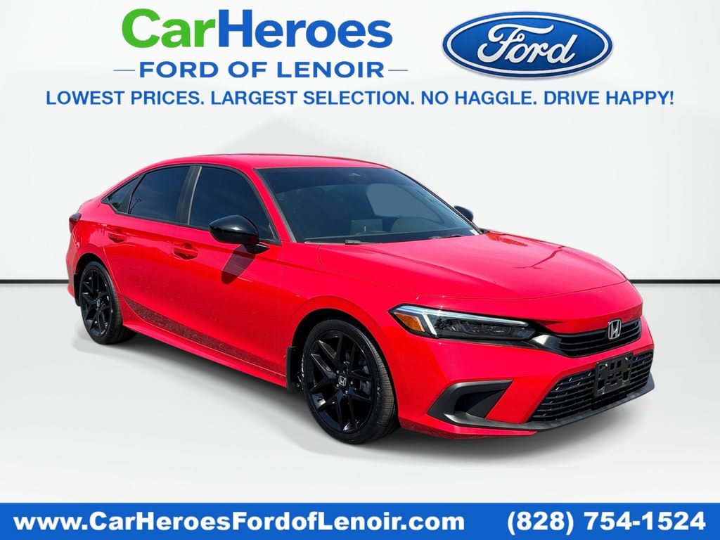 Rallye Red 2024 Honda Civic Sedan Front-Wheel Drive Continuously Variable Transmission