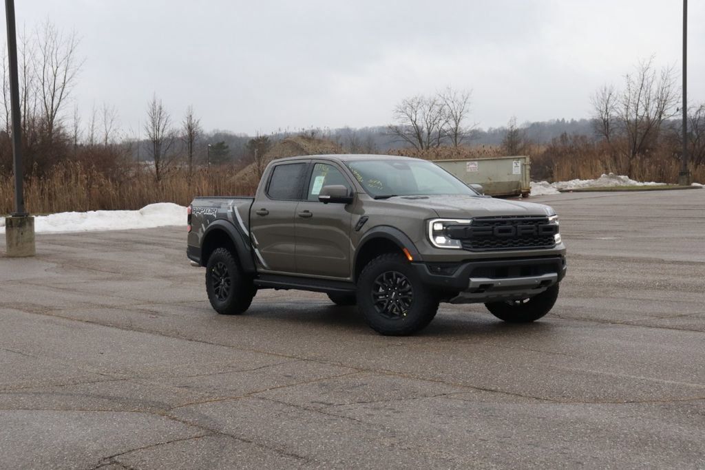 Gray 2025 Ford Ranger Raptor SuperCrew 4WD Pickup Truck Four-Wheel Drive Automatic
