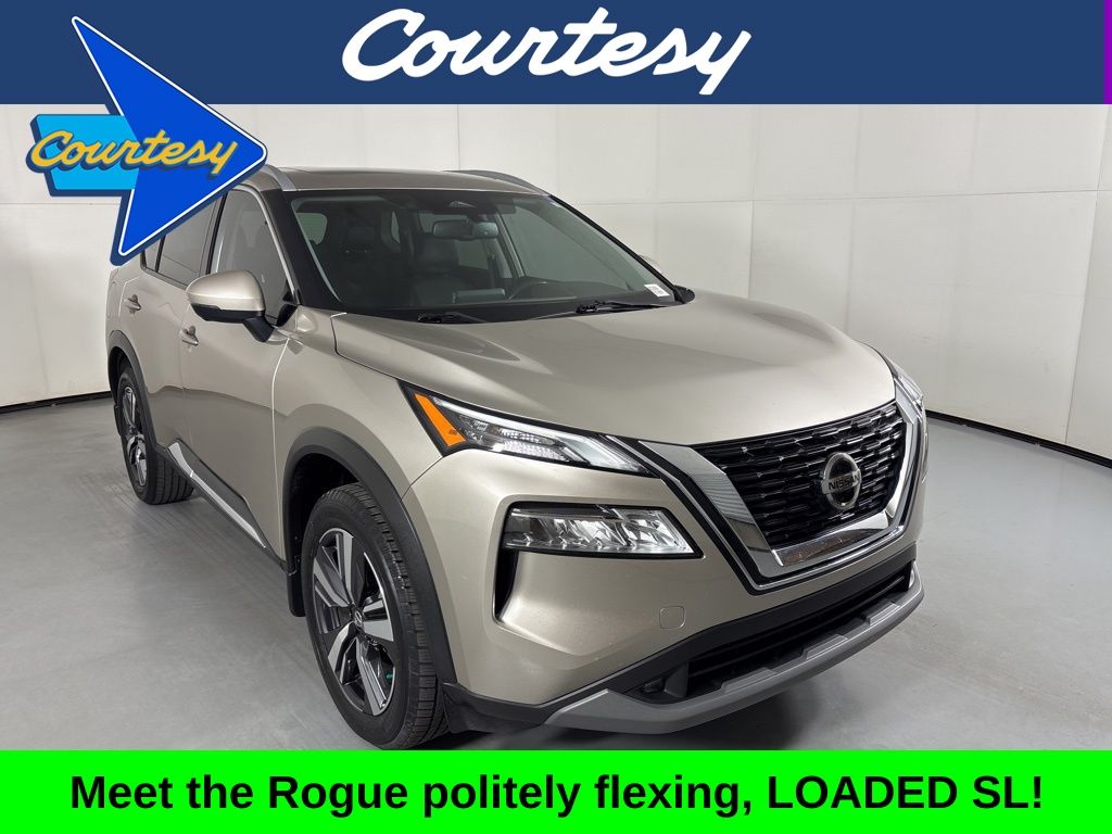 Champagne Silver Metallic 2021 Nissan Rogue SL FWD SUV / Crossover Front-Wheel Drive Continuously Variable Transmission