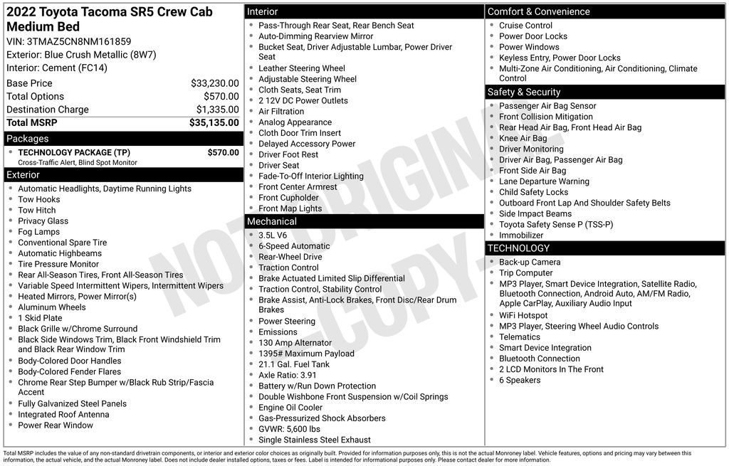 Certified Used 2022 Blue Toyota SR5 image 5