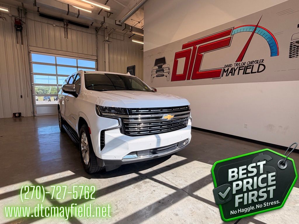 Summit White 2023 Chevrolet Suburban Premier 4WD SUV / Crossover Four-Wheel Drive