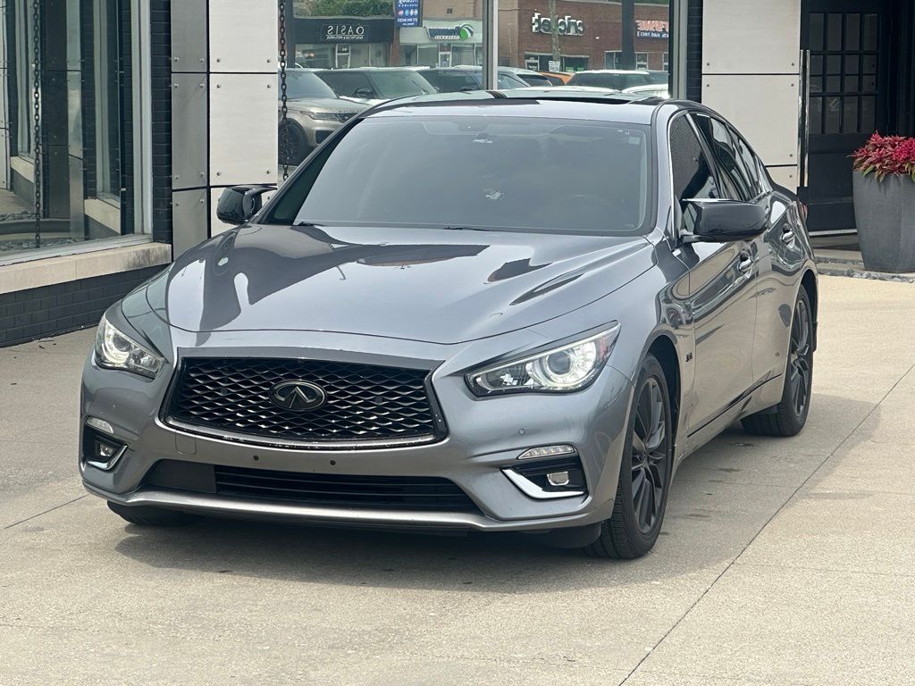 Gray (Graphite Shadow) 2018 INFINITI Q50 Sedan All-Wheel Drive 7-Speed Automatic