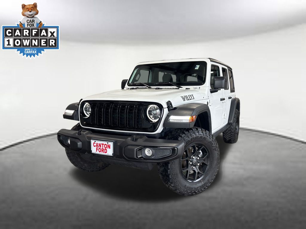 Bright White Clearcoat 2025 Jeep Wrangler Willys 4-Door 4WD SUV / Crossover Four-Wheel Drive 8-Speed Automatic