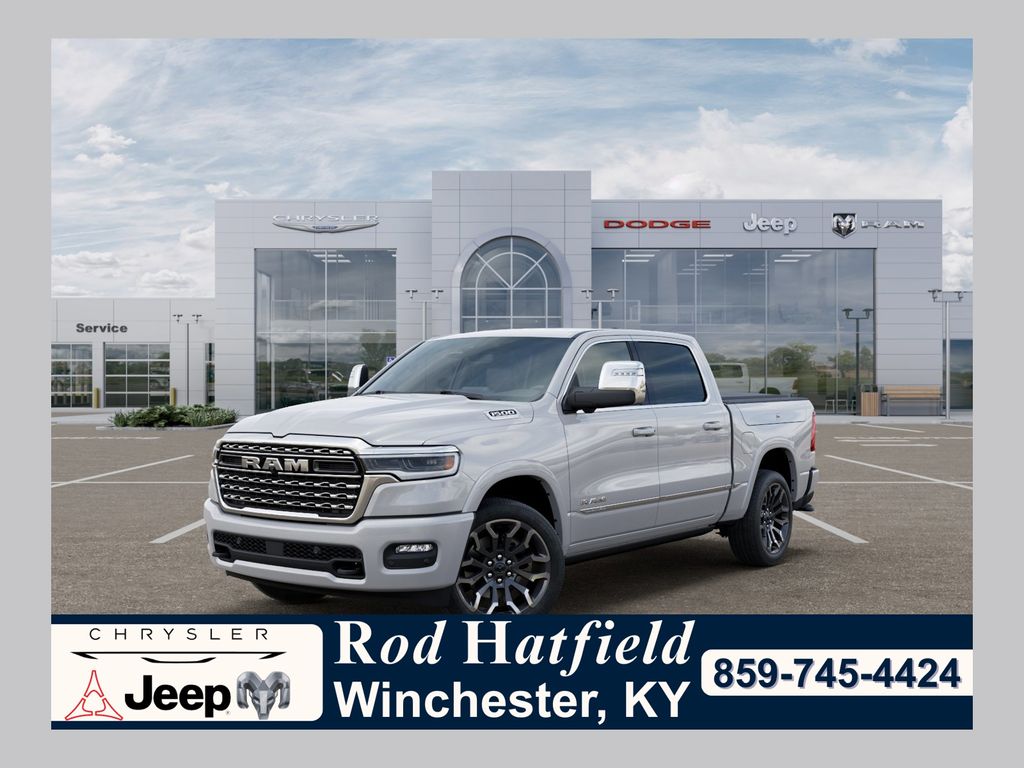 Ivory White Tri-Coat Pearlcoat 2026 RAM 1500 Limited Crew Cab 4WD Pickup Truck Four-Wheel Drive 8-Speed Automatic
