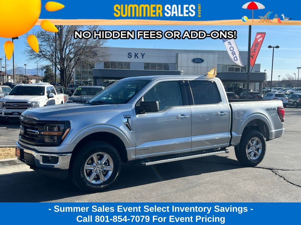 Silver Metallic 2025 Ford F-150 XLT SuperCrew 4WD Pickup Truck Four-Wheel Drive Automatic
