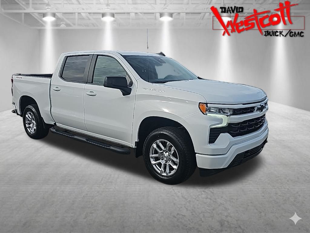 Summit White 2023 Chevrolet Silverado 1500 RST Crew Cab 4WD Pickup Truck Four-Wheel Drive Automatic