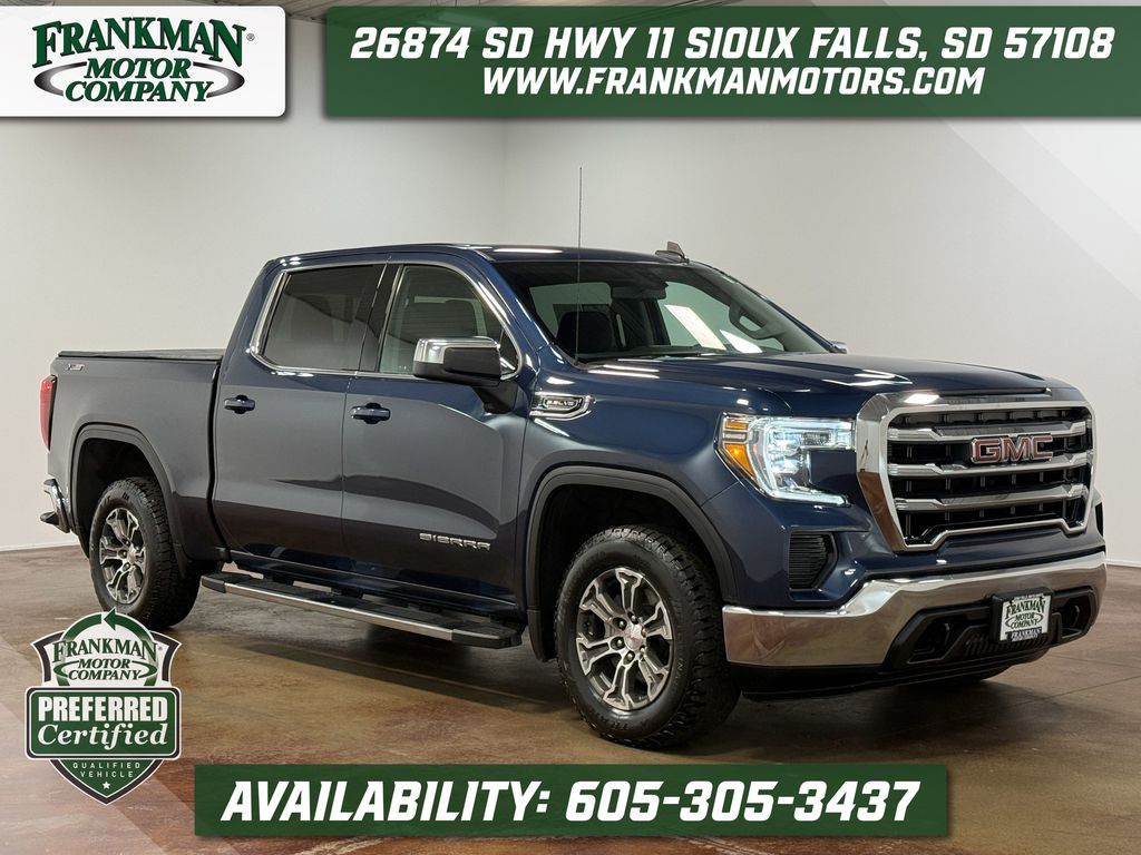 Pacific Blue Metallic 2020 GMC Sierra 1500 SLE Crew Cab 4WD Pickup Truck Four-Wheel Drive Automatic