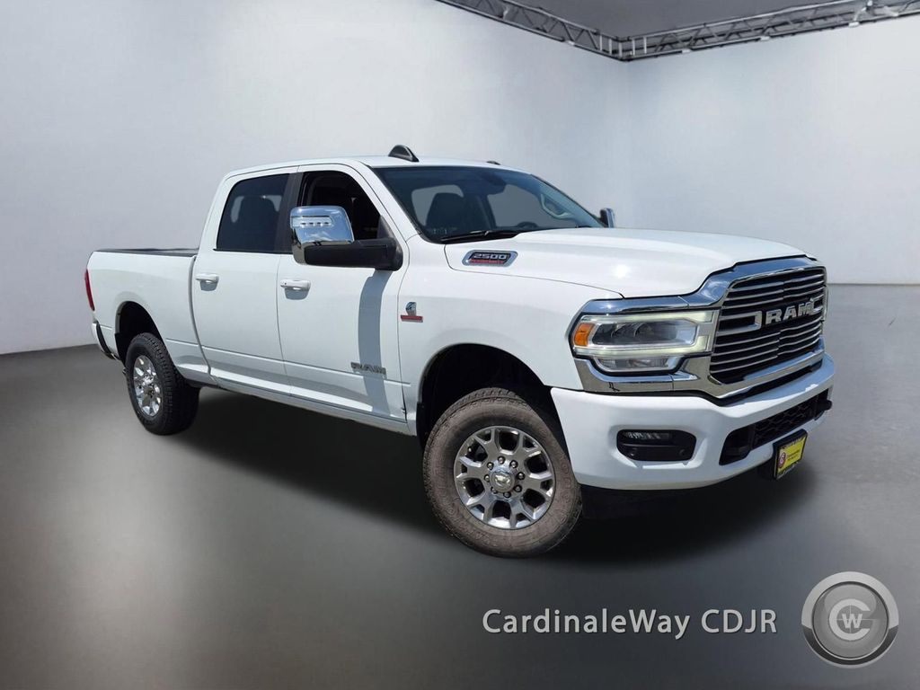 Bright White Clearcoat 2024 RAM 2500 Laramie Crew Cab 4WD Pickup Truck Four-Wheel Drive 6-Speed Automatic