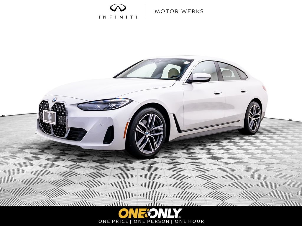Mineral White Metallic 2024 BMW 4 Series Sedan All-Wheel Drive 8-Speed Automatic