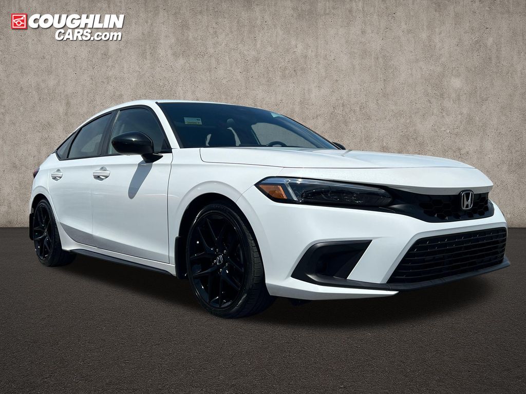 Platinum White Pearl 2022 Honda Civic Hatchback Sport FWD Hatchback Front-Wheel Drive Continuously Variable Transmission