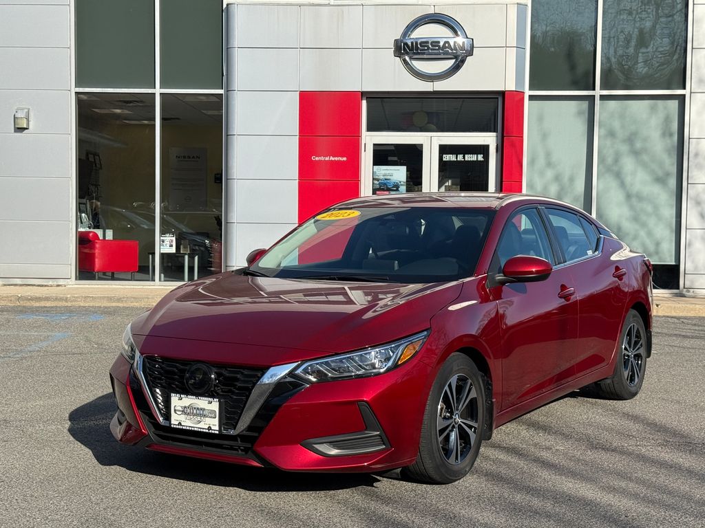 Red (Scarlet Ember Tintcoat) 2023 Nissan Sentra SV FWD Sedan Front-Wheel Drive Continuously Variable Transmission