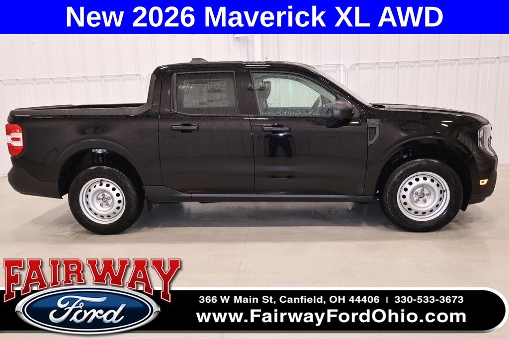 Shadow Black 2026 Ford Maverick XL SuperCrew AWD Pickup Truck All-Wheel Drive 8-Speed Automatic