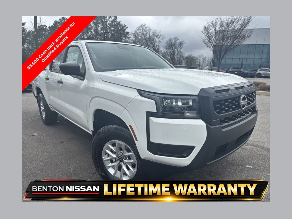 Glacier White 2026 Nissan Frontier Pickup Truck Four-Wheel Drive 9-Speed Automatic Overdrive