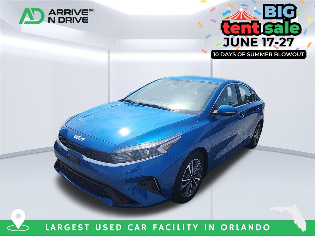 Sporty Blue 2023 Kia Forte Sedan Continuously Variable Transmission