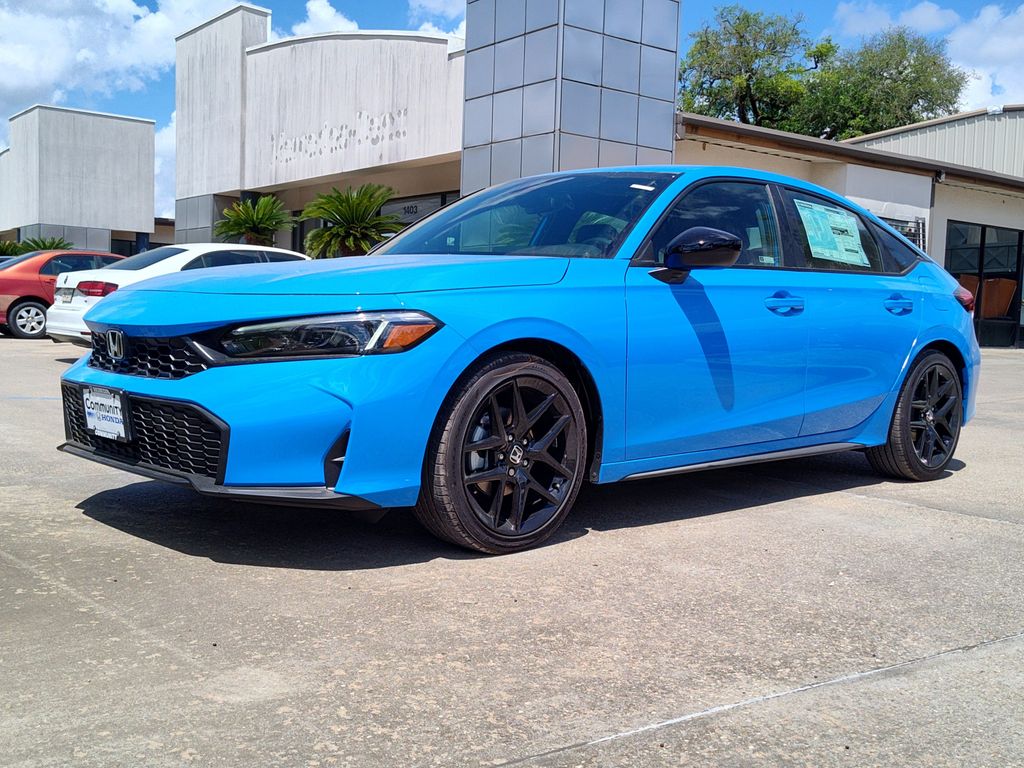 Boost Blue Pearl 2026 Honda Civic Hatchback Sport FWD Hatchback Front-Wheel Drive Continuously Variable Transmission